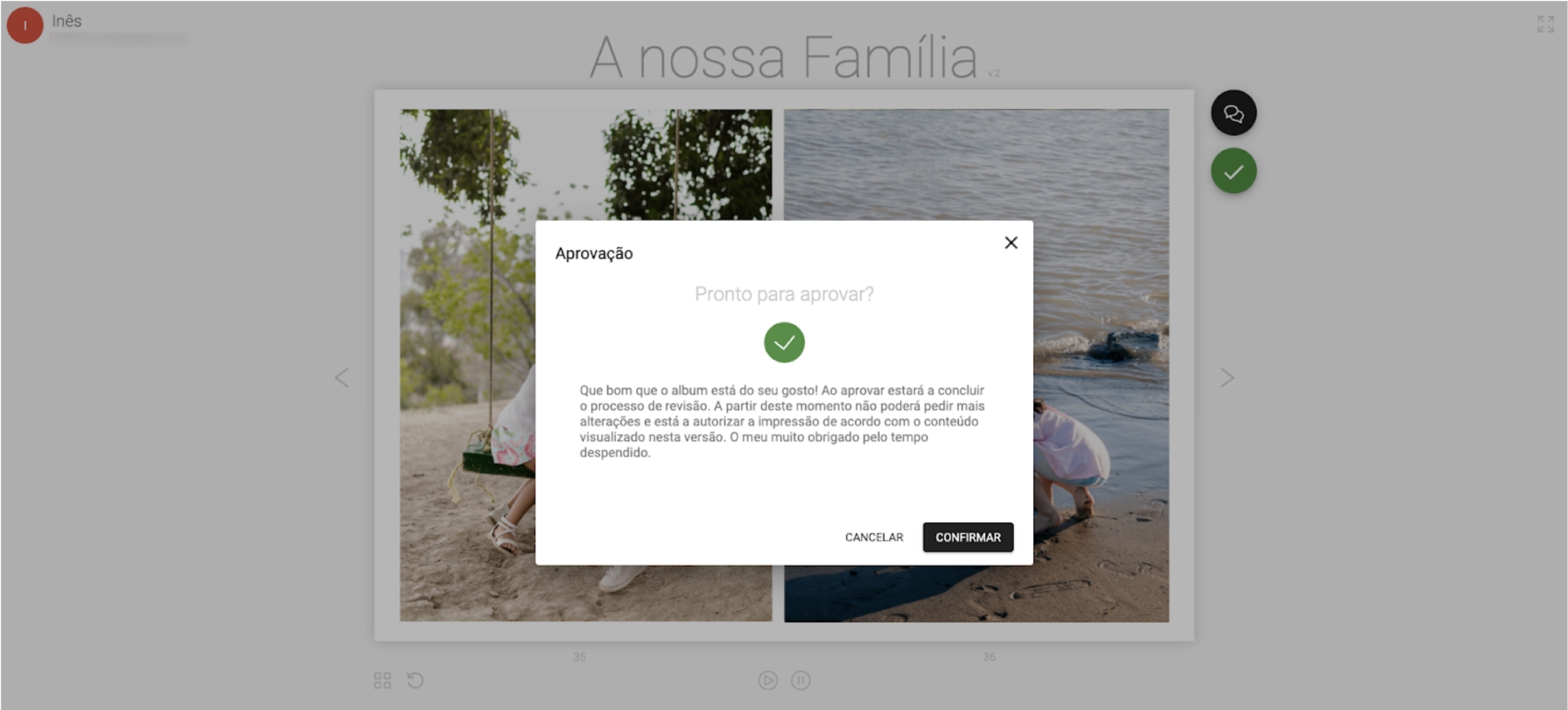 confirmar a aprovação do projeto